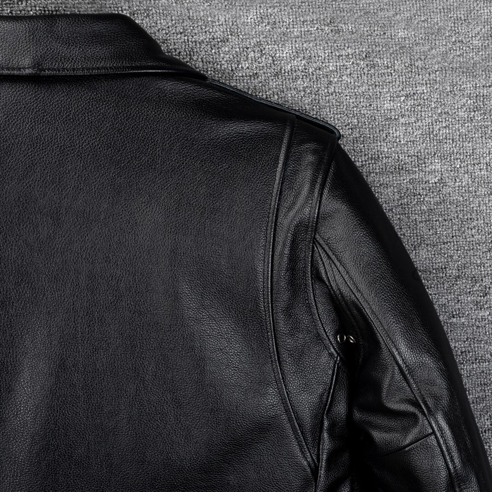 Motorcycle Jacket Men Genuine Cow Leather Jackets Slim Short Men's Cowhide Coat Autumn Biker Jacket Moto Riding Clothing Spring