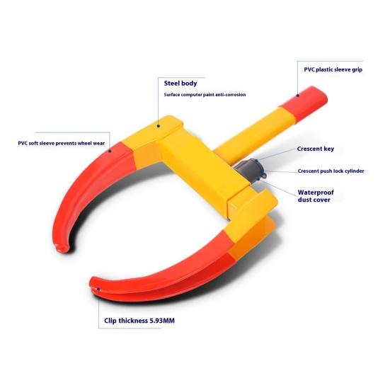 Zámek na kolo Bezpečnostní zámek na auto Vysoce pevná odolná konstrukce Univerzální Jednoduchá instalace Bezpečný zámek na kolo proti krádeži s klíči