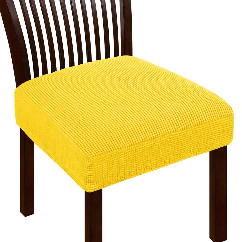Jacquard Chair Seat Cover Elastic Chair Slipcovers for Home Banquet Dining Room Solid Color Removable Washable Chair Covers