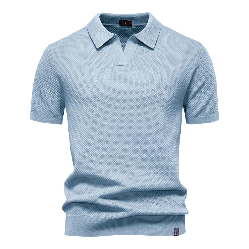 Men's Breathable Polo Shirt Short Sleeve Solid Color Casual Polo Shirts for Men Lightweight Stretch Polo