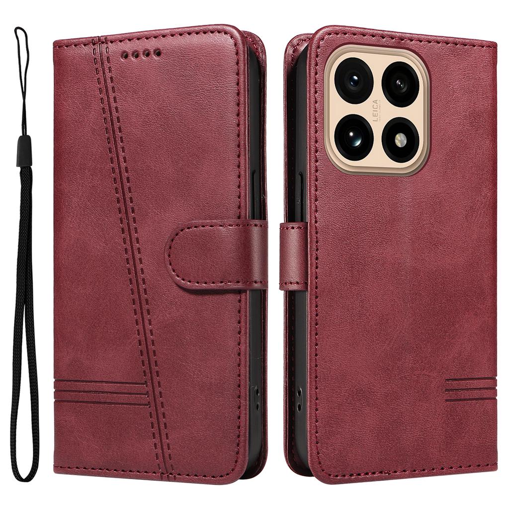 For Xiaomi 15T Wallet Case T-Shape Lines Leather Phone Cover Stand