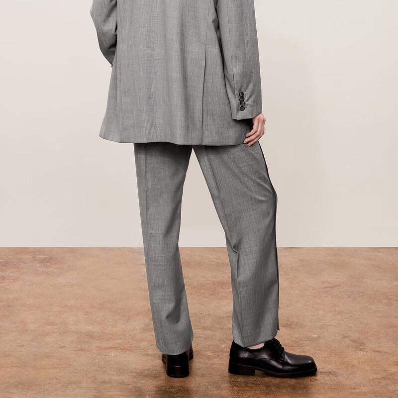 LESS Women's Wool Blend Straight-Leg Trousers