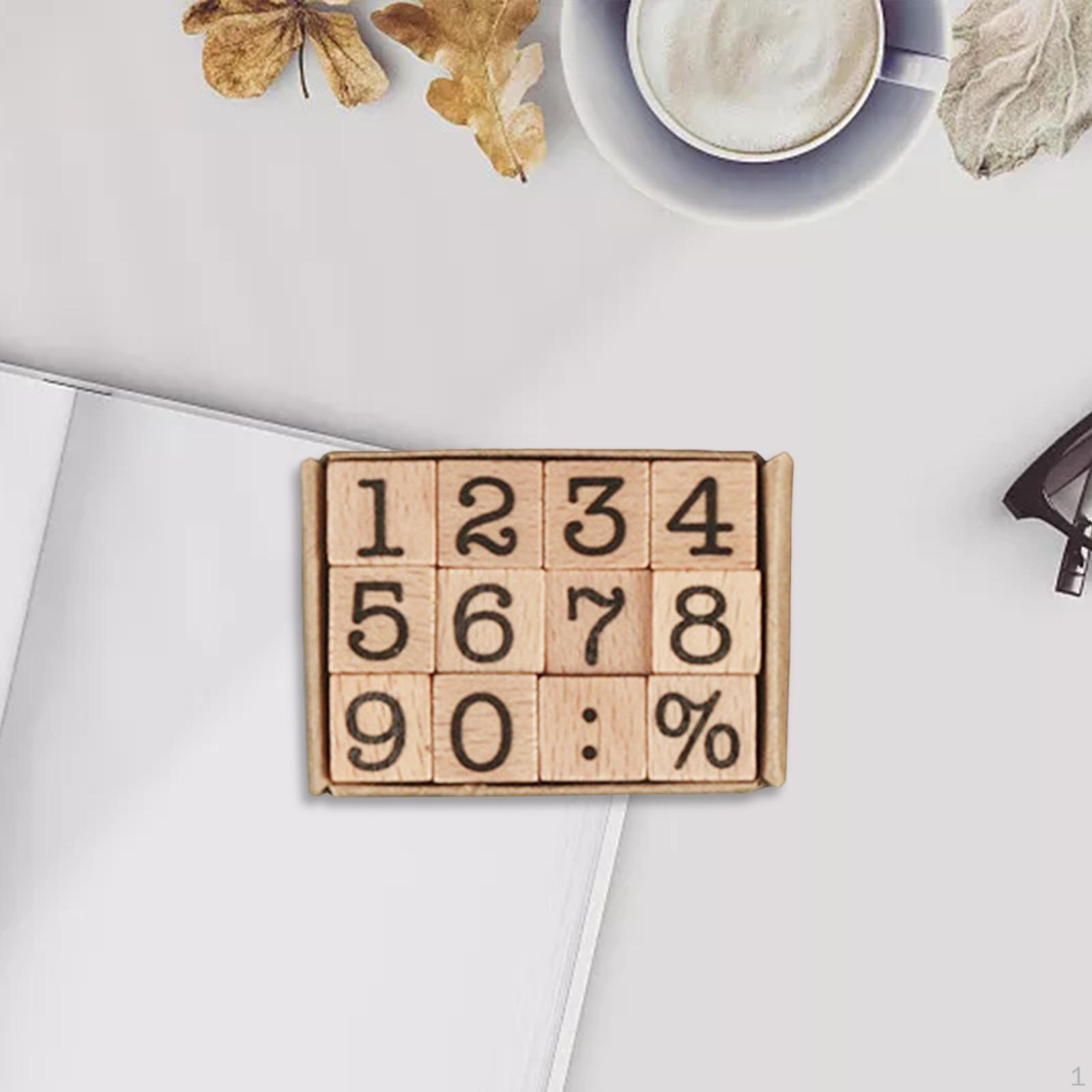 Creative Wooden Stamp Set for Artistic Crafting Projects Number