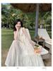 Striped Chiffon Halter Neck Summer Dress with Lace Stitching and Large Swing Skirt