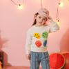 Spring Girls' Sweater Cute Smiley Face Pattern Casual Children Top