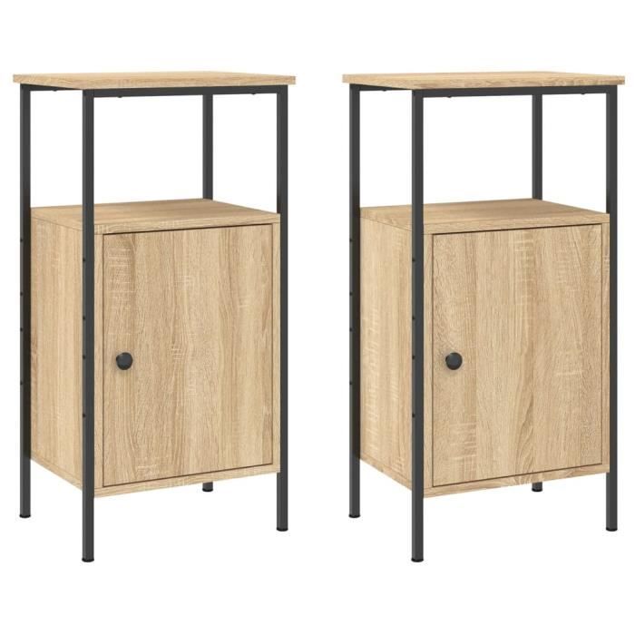 VidaXL Tables de chevet 2 pcs chêne sonoma 41x31x80 cm bois ingénierie 825926