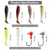 40pcs/lot Soft Lure Kit Soft Fishing Lure 5cm 3.5g Jig Head Hook with Fishing Tackle Box Pesca