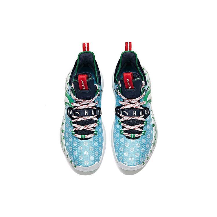 Anta Gh2 Christmas Cushioning Non-Slip Durable Low-Top Basketball Shoes Men Basketball Shoes Green Blue White 112111103-3