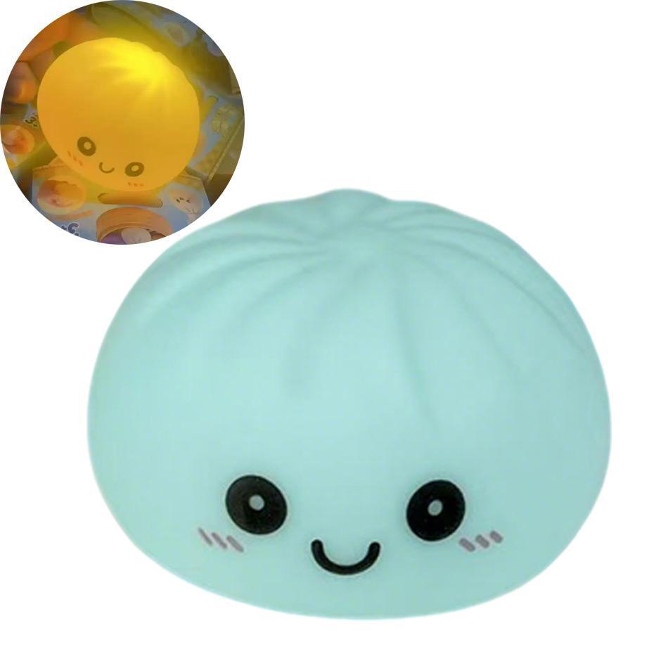 In Stock Glowing Dumpling Squishy Bun Shaped Night Light Cute Baozi Lamp USB Rechargeable Color Changing Bedroom Decor Gift