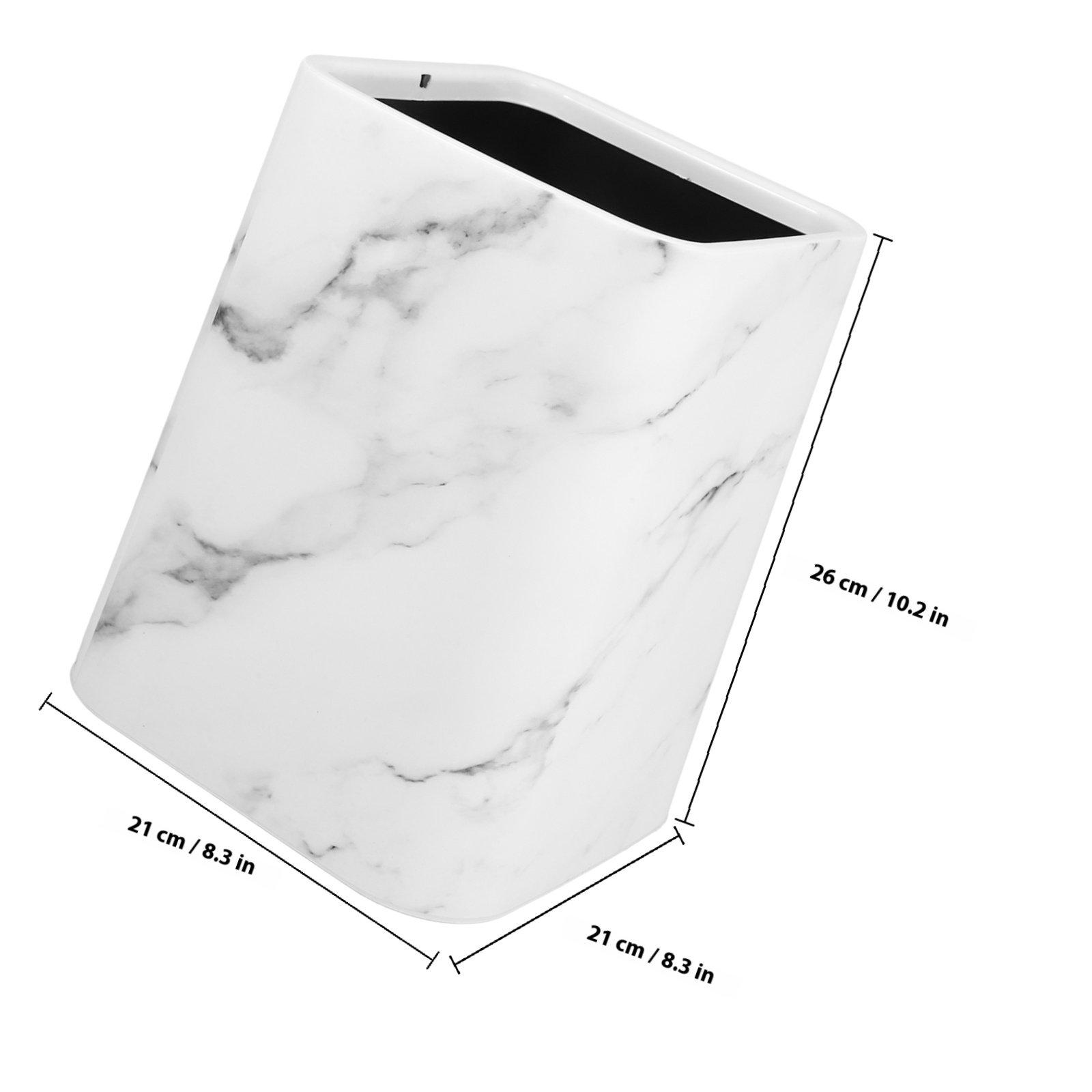 

Modern Marble Pattern Trash Can Double Layer Design Large Opening Bathroom Kitchen Office Waste Basket Bathroom Trashcan белый