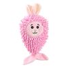 Plush Squeaky Dog Toy Mop Fish Shape Stuffed Crinkle Chew Toy for Aggressive Chewers Interactive Puppy Teeth Cleaning Toy for Small Dogs