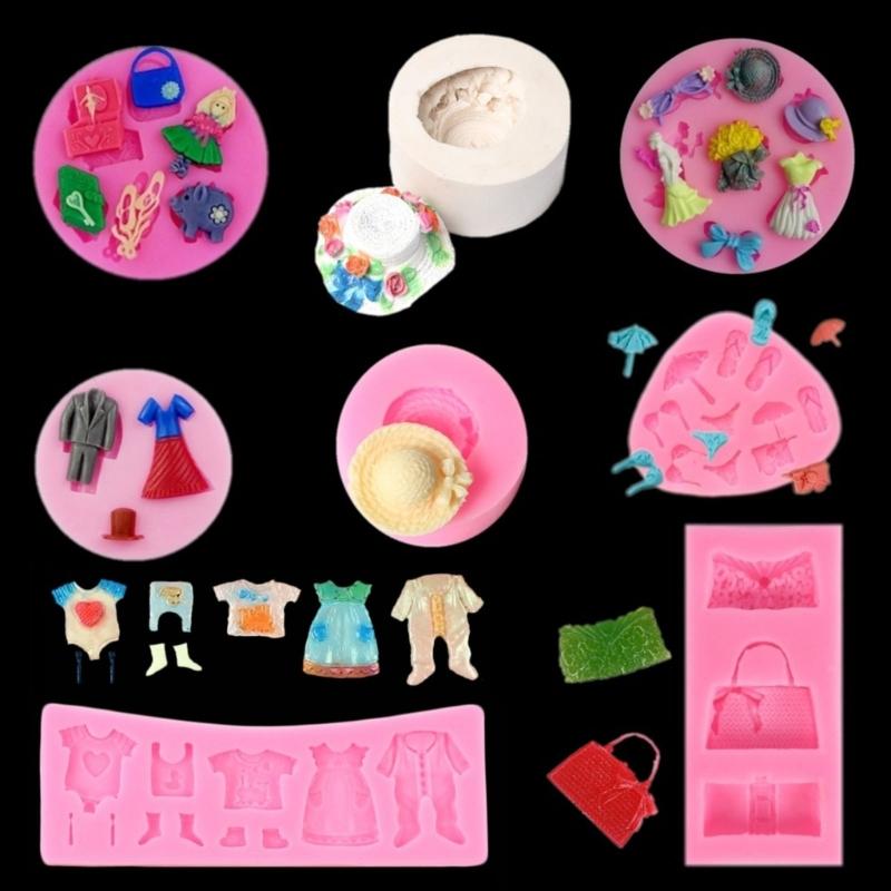 Hats Clothes Shape Cake Mold Fondant Cake Food Grade Silicone Mould Baking Tools Sugar Mold Chocolate Fondant Mold