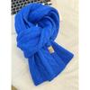 Whitening Avocado Green Twist Scarf for Women Korean Versatile Solid Color Wool Blend Warm Scarf Winter Couple Style