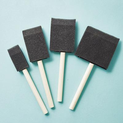 4Pcs Foam Paint Brushes Black Sponge Brush for Painting Staining Craft Art Renovations Adsorption Sponge