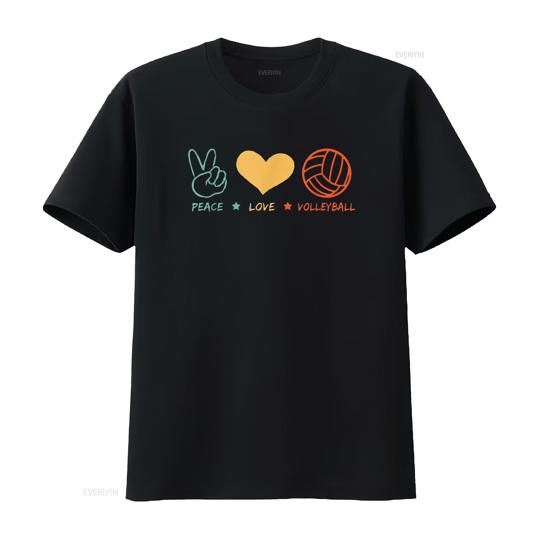 

Womens Vintage Peace Love Volleyball Player T Shirt Black vintage Washed Stylish Stretched Comfortable designer clothes 4XL