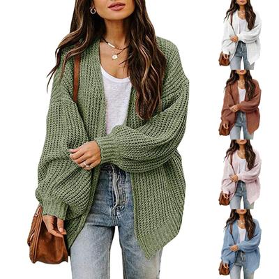 Women's Knitwear Loose Solid Color Cardigan  Sleeve Sweater Coat
