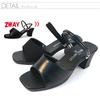 Made In Japan Beautiful Office Satin Large [Luciano Valentino] 6.5cm Heels, Legs, Sandals, Black, IM3903, Women's, Black,
