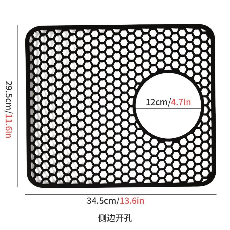 New Kitchen Sink Hollow Drain Pad Bar Counter Dining Table Insulation Pad Bottom of Sink Scratch Resistant Filter Silicone Pad silicone