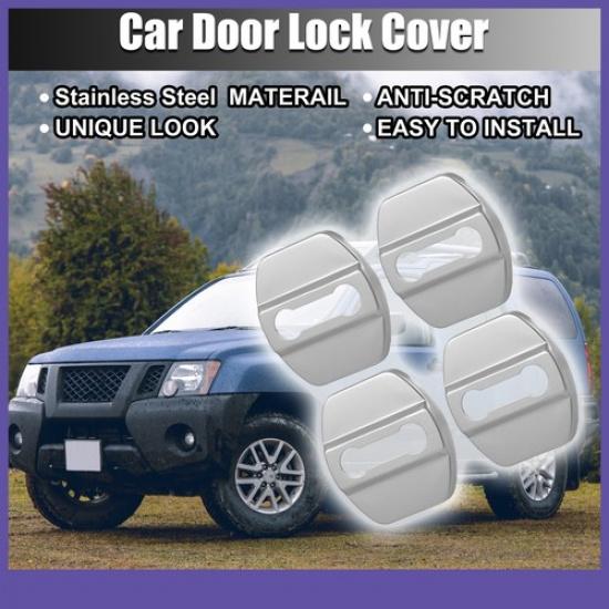 4pcs Door Lock Latches Cover Stainless Steel Door Lock for Nissan Rogue 2008-21