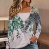 Tops for Women Floral Print Long Sleeve Fake Two‑Piece Top Fall Casual Slim Pullover Women's Long Sleeve Top