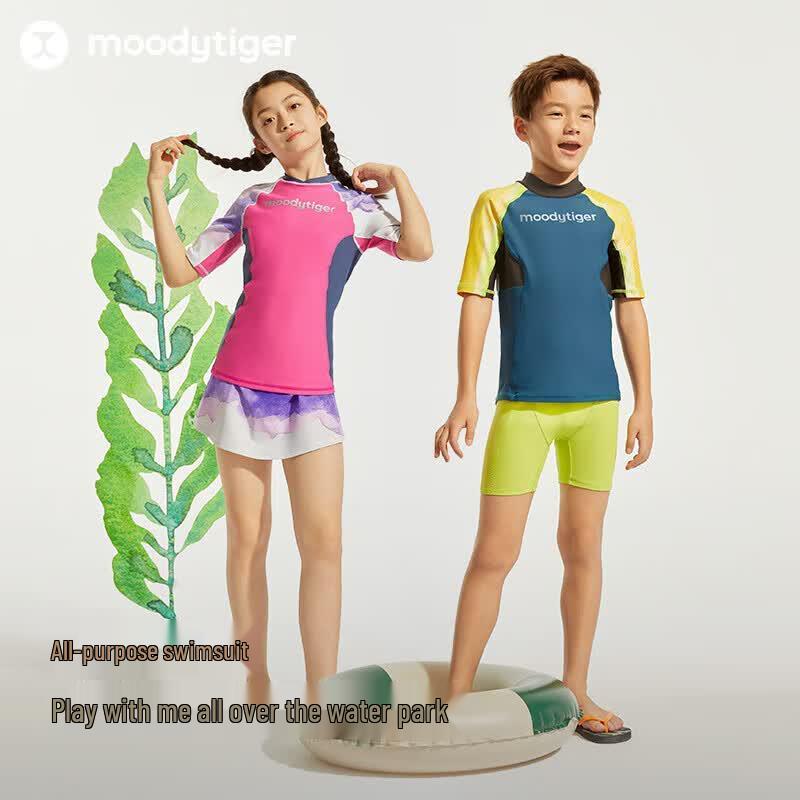 Moodytiger Kids Sun Protection Short Sleeve Split Swimsuit