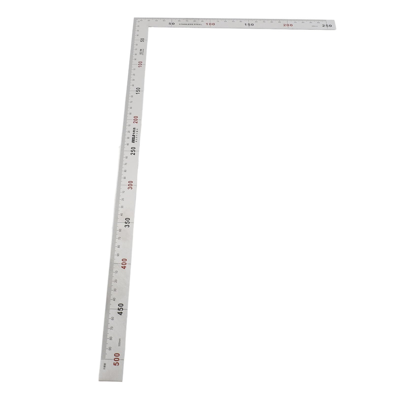 

Stainless Steel Square Ruler with Graduations, L-Shaped, Right Angle, for Drafting, Construction, and Ironwork (500mm x 250mm)
