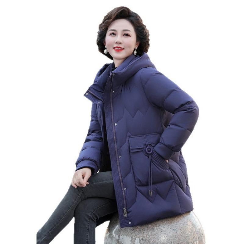 Chinese women's down jacket women's winter new middle-aged and elderly women's clothing medium and long warm mother clothing