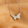 Sparkling Butterfly Pendant for Women's Fashion and Exquisite Stainless Steel Gold Plated Necklace for Women's Jewelry Gifts