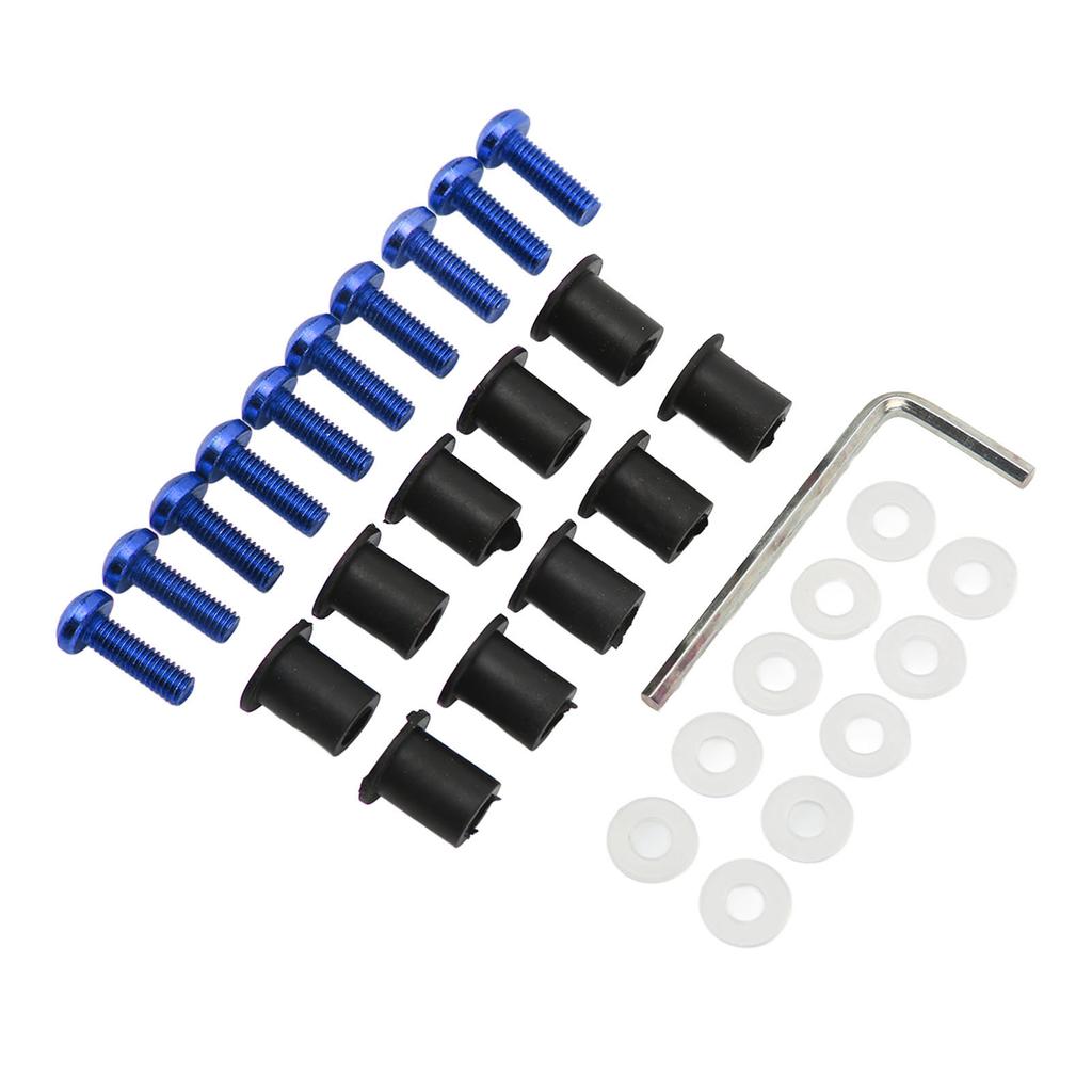 M5 Motorcycle S Nuts Gaskets Set Aluminum Alloy Rubber Replacement for