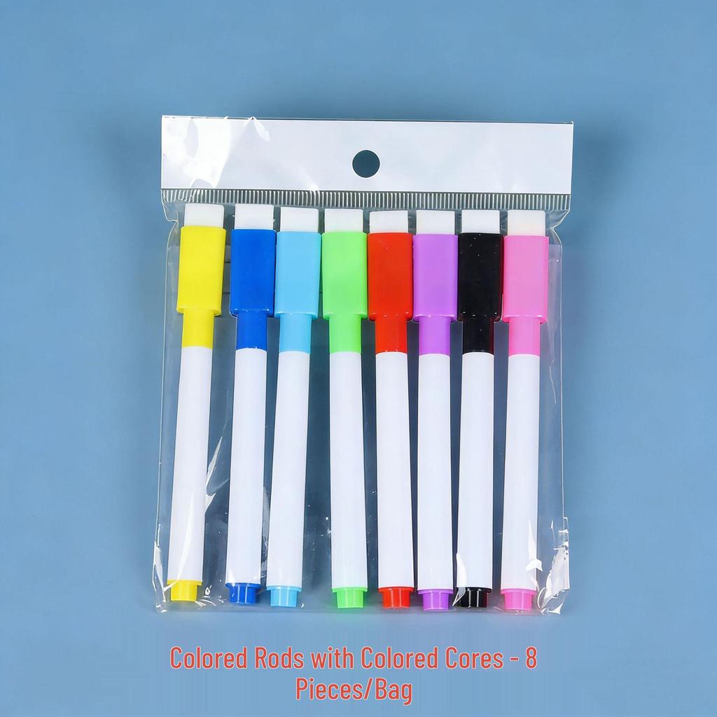 Magnetic Erasable Whiteboard Marker Pens for Kids and Teachers - Water-Based, Black with Brush, Easy to Erase