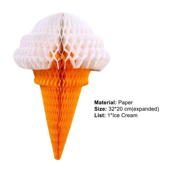 Ice Cream Centerpiece Foldable Vibrant Color Party Accessory Party Birthday Baby Shower Party Ice Cream Centerpiece for Family