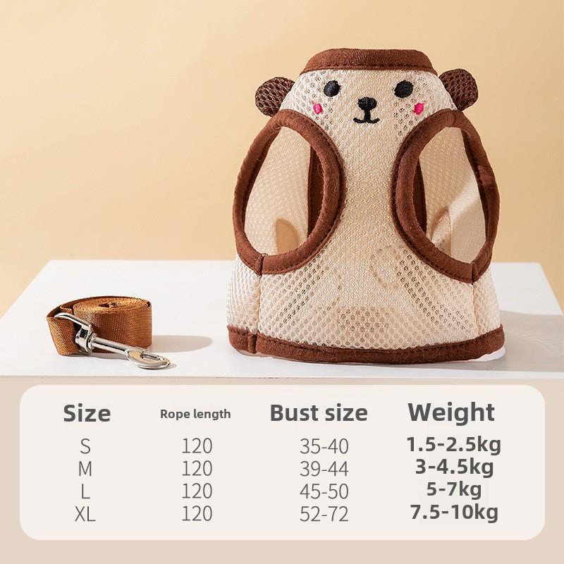 

Поводок для собак, нагрудная шлейка, поводок для собак, плюшевый жилет для маленьких и средних собак, большой медведь, померанский шпиц, товары для животных S