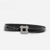 Diamond-in Leather Women's 1.0 Thin Belt Cowhide with Dress Casual Pants Women's Versatile Belt