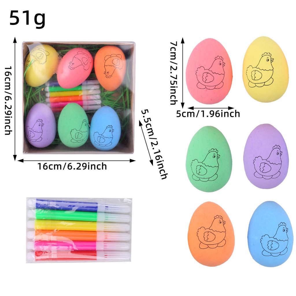 Easter Egg Diy Children'S Hand-Painted Rabbit Chick Simulation Egg Set Graffiti Resurrection Egg Toy
