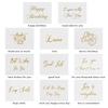 50PCS DIY Happy Birthday Wedding Party Gold Stamping Thank You White Greeting Card Handwriting Message Cards