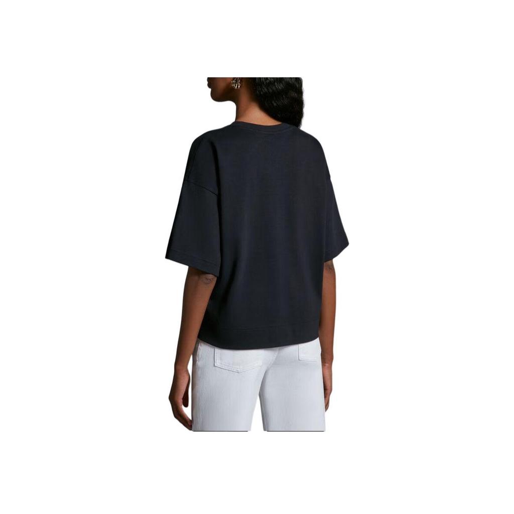 Moncler SS24 Year Of The Dragon Series Letter Logo Crew Neck Short Sleeve T-Shirt Women T-Shirt Midnight-Blue J10938C0001889AJ0778