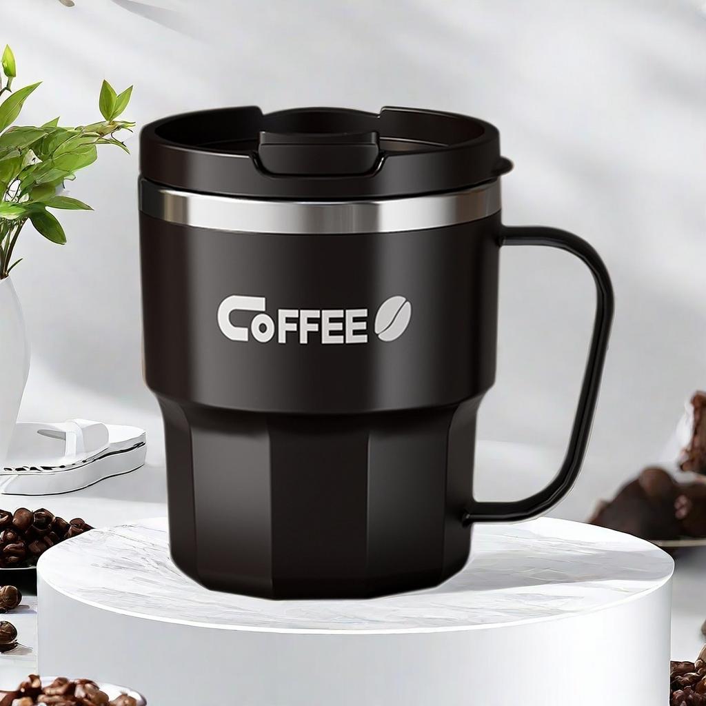 WORTHBUY Insulated Cup 304 Stainless Steel Double Layer Coffee Cup With Handle Portable Leak-proof Thermal Water Cup For Student