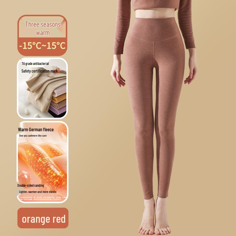 German Velvet Women's Thermal Leggings: Thick Wool-Fleece Lined, Warm Autumn/Winter Trousers.