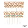 20pcs Carton Bear Cupcake Toppers Blue Pink Topper for Kids Baby Shower Bear Happy Birthday Party Decorations DIY Cake Supply
