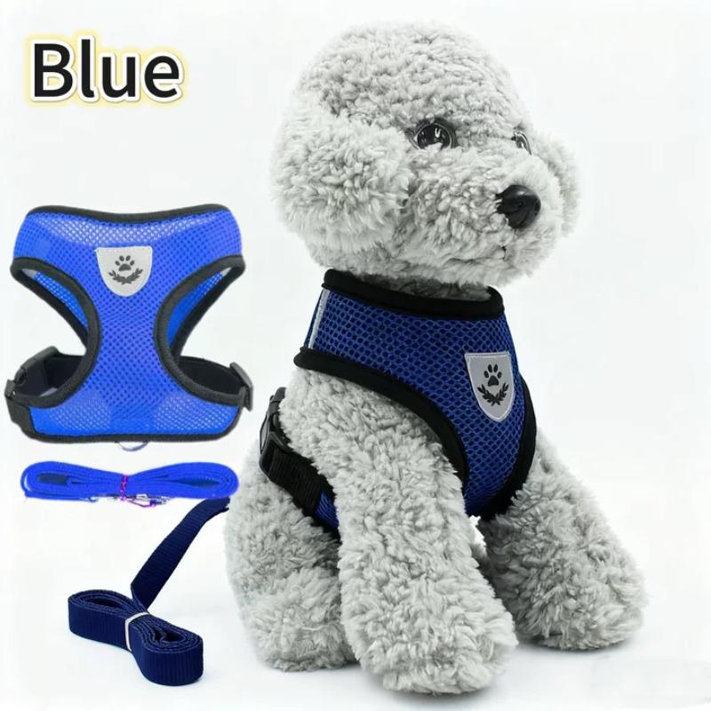 Summer Cat Dog Harness Lead Leash Adjustable Vest Polyester Mesh Breathable Harnesses Reflective for Small Dog Cat Lesah