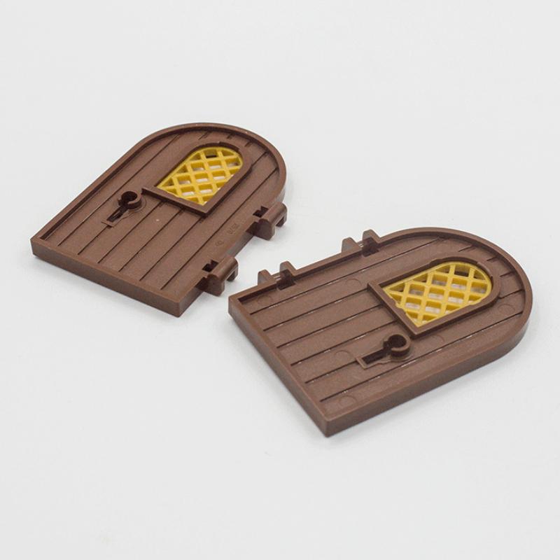 

20 шт. MOC 64390 Двері 1x4x6 З круглим верхом, з віконною вставкою та замковою щілиною, цеглинки-конструктори Enlighten, Іграшки, Сумісні будівельні