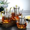 Borosilicate Glass Teapot with Stainless Steel Filter - Large Capacity Diamond Design