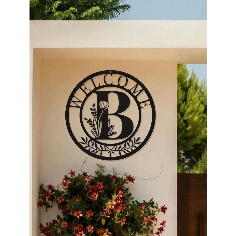 Metal Wall Plaque Classic Letter Design Hanging Decor Creative Art Home Gift