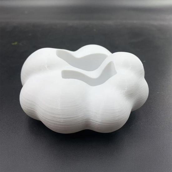 Storage Box, 3D Printed One-Piece Molding Storage Container with Double Slot Design, Cloud Shape Remote Holder Holds Two Remote Controls