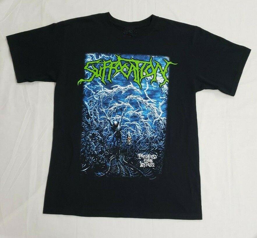 Vtg Suffocation Pierced From Within Cotton All Size Unisex Black Shirt XXXL