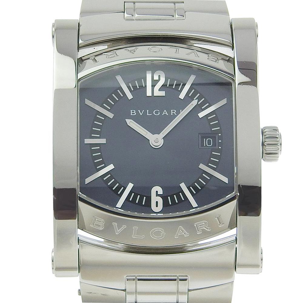 Bvlgari Assioma Watches AA39S BlueDial Stainless Steel Quartz Analog Display Boys Used