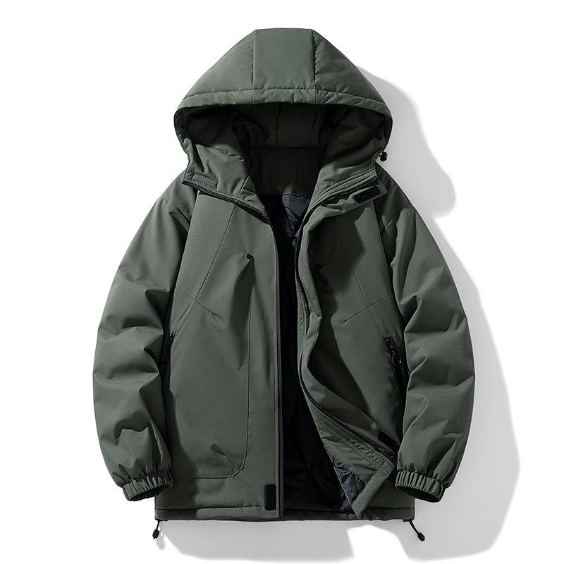 Men's Plus Size Casual Hooded Jacket - Windproof & Trendy for Spring/Autumn