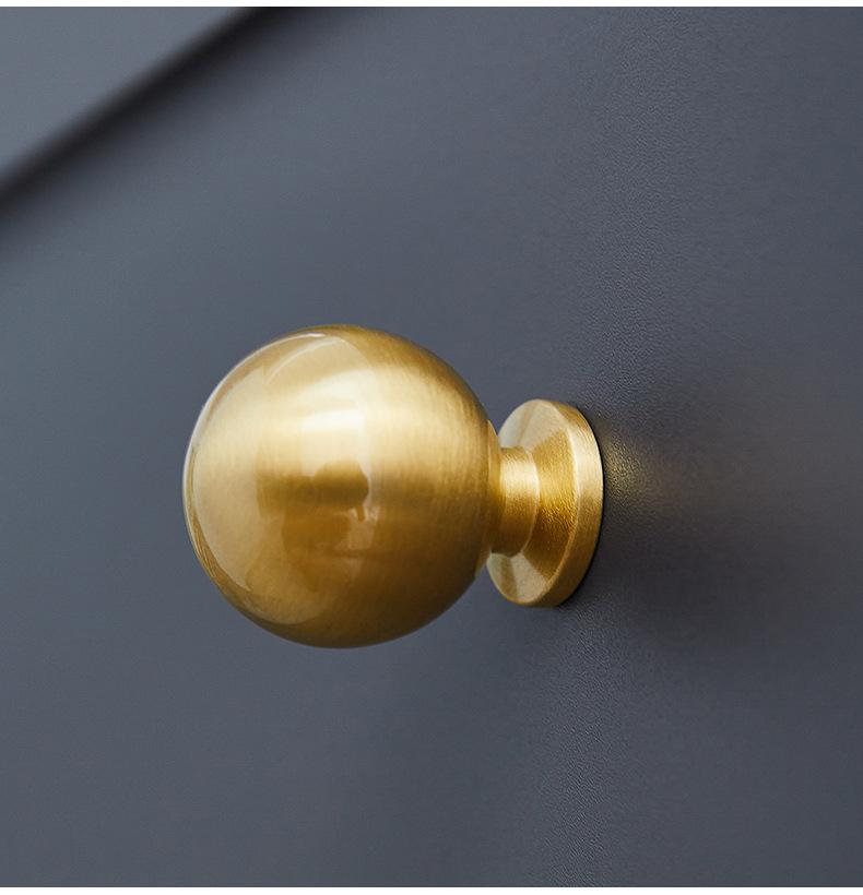 Modern Solid Brass Furniture Handle - Luxury Gold Cabinet Pulls for Home Decor