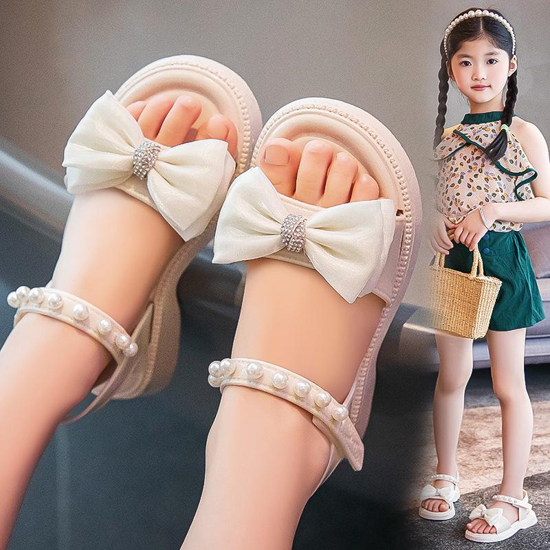 New Girls' Summer Sandals - Fashionable, Non-Slip Princess Shoes for Kids with Soft Bottom, Korean Style
