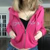 VAYLA Europe and The United States New Y2k Retro "Bebe" Printed Pink Retro Hot Diamond Sexy Casual Hoodie